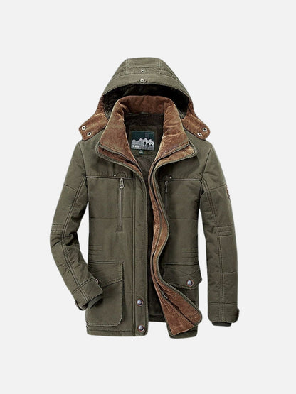 Insulated Mid-Length Hooded Jacket