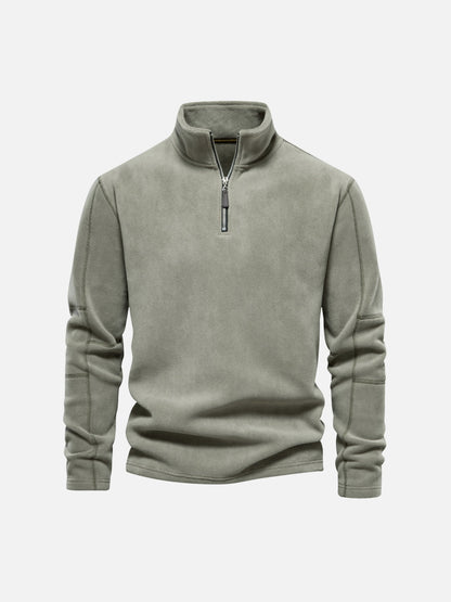 Half-Zip Fleece Stand Collar Sweatshirt