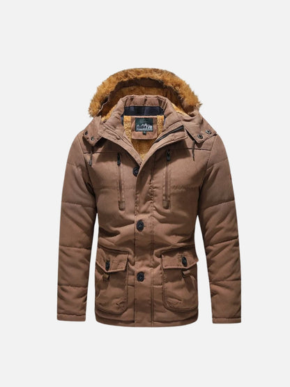 Insulated Mid-Length Hooded Jacket