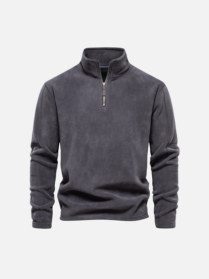 Half-Zip Fleece Stand Collar Sweatshirt