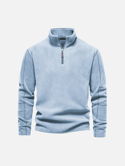 Half-Zip Fleece Stand Collar Sweatshirt