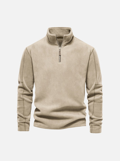 Half-Zip Fleece Stand Collar Sweatshirt