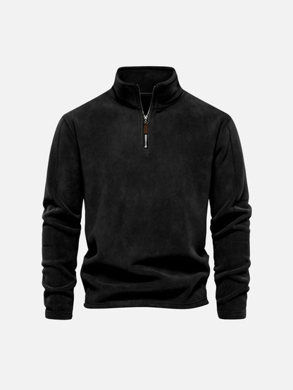 Half-Zip Fleece Stand Collar Sweatshirt