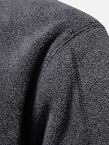Half-Zip Fleece Stand Collar Sweatshirt