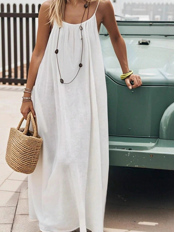 Strappy Backless Relaxed Home Dress