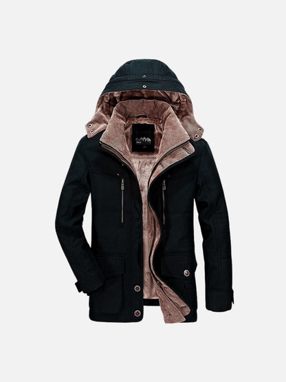 Insulated Mid-Length Hooded Jacket