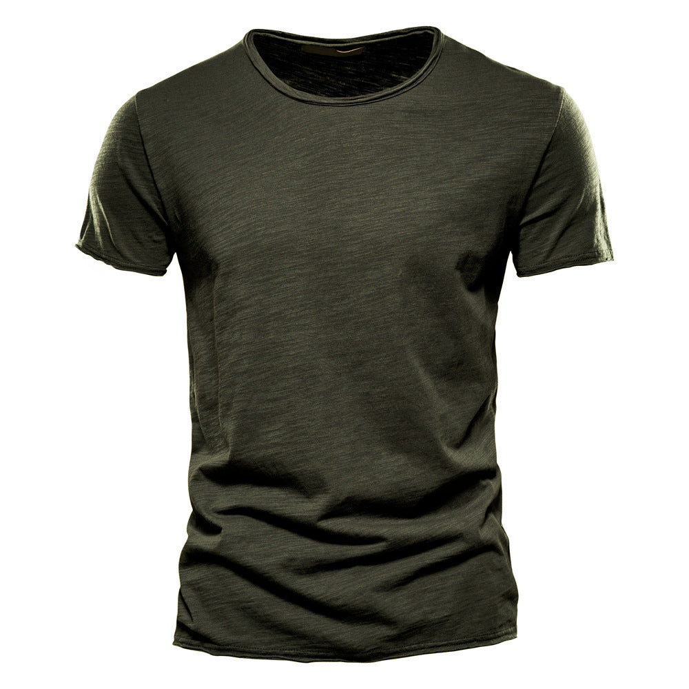 Slub Cotton Crew Neck Tee