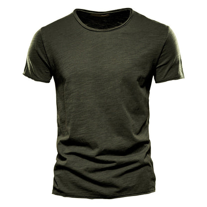 Slub Cotton Crew Neck Tee