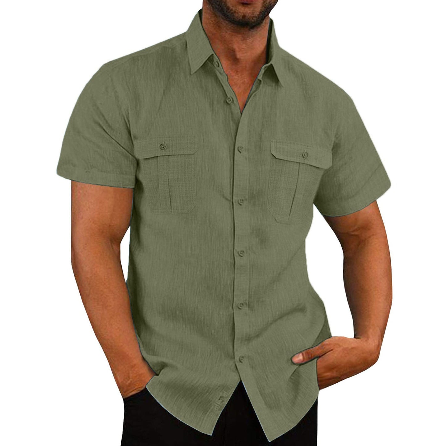 Linen Double Pocket Shirt