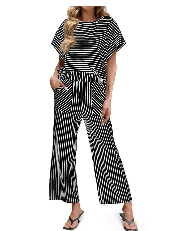 Striped Tee & Wide Leg Set