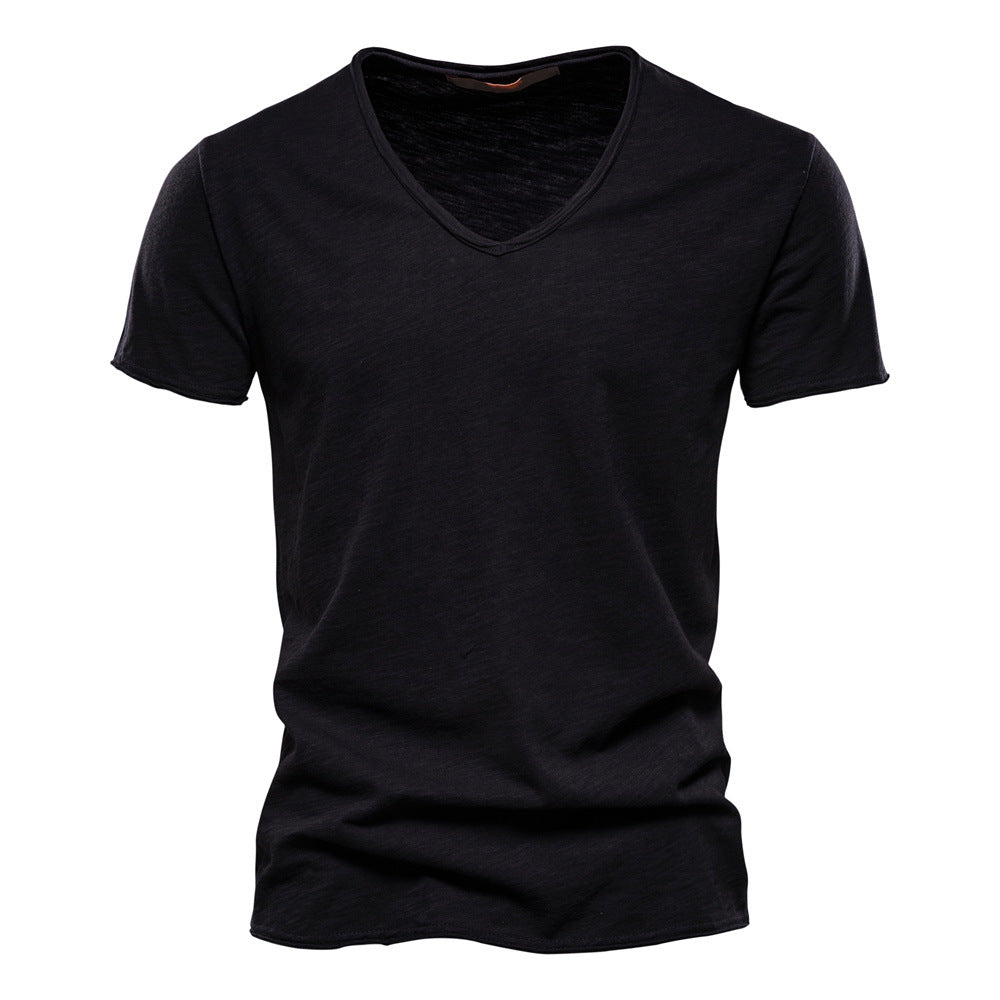 Slub Cotton V-Neck Tee