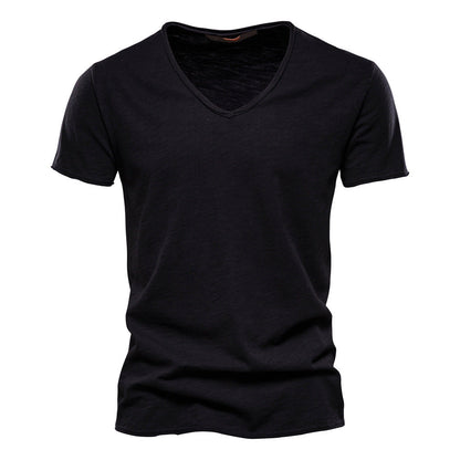 Slub Cotton V-Neck Tee
