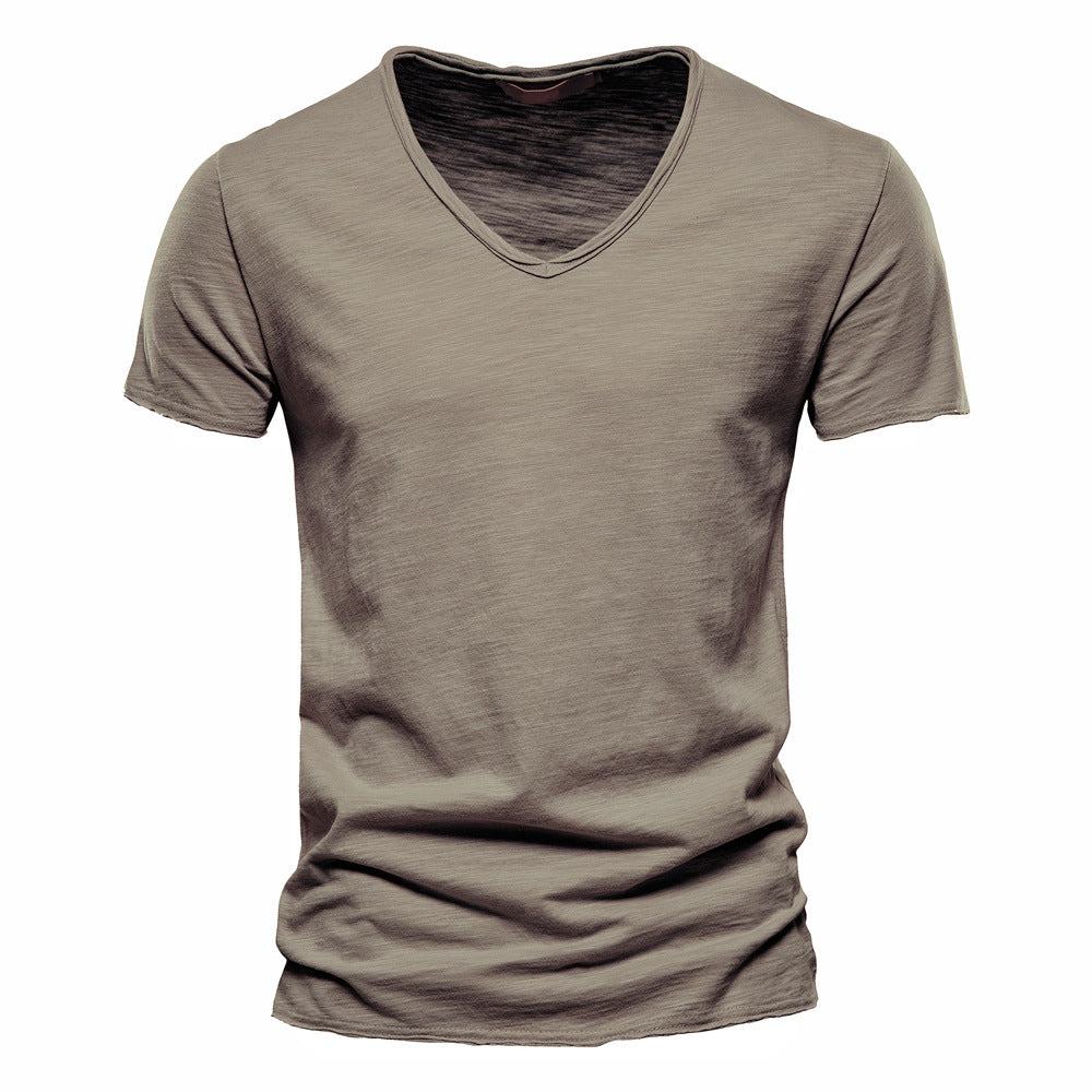 Slub Cotton V-Neck Tee