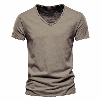 Slub Cotton V-Neck Tee