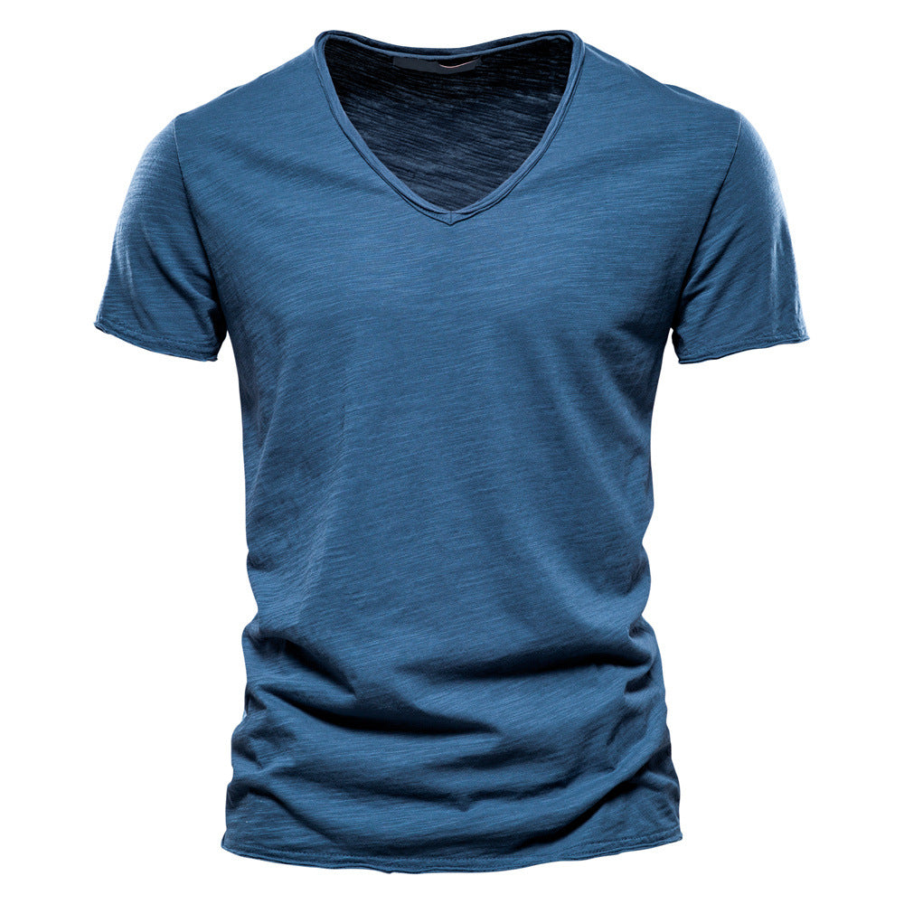 Slub Cotton V-Neck Tee