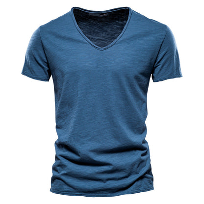 Slub Cotton V-Neck Tee