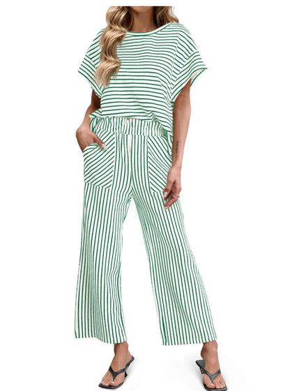 Striped Tee & Wide Leg Set