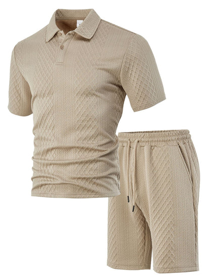 Jacquard Polo & Shorts Set