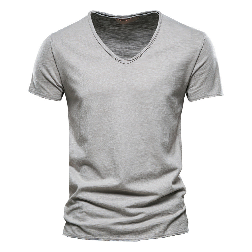 Slub Cotton V-Neck Tee