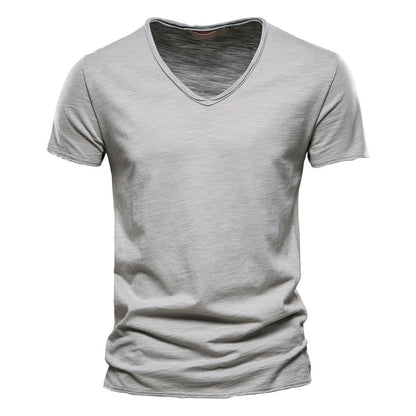 Slub Cotton V-Neck Tee