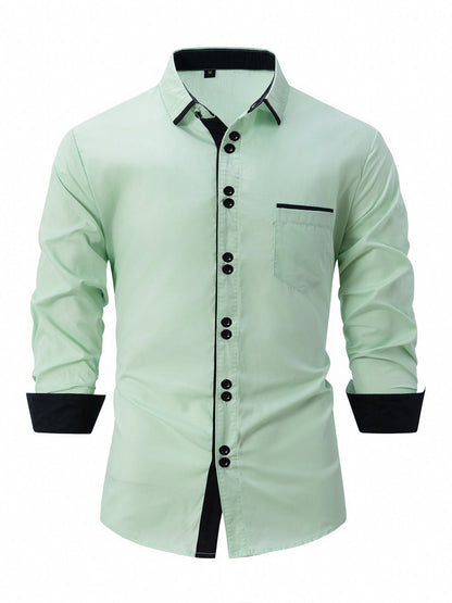 Contrast Trim Dress Shirt