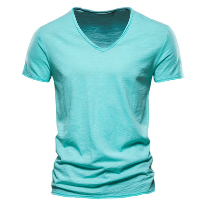 Slub Cotton V-Neck Tee