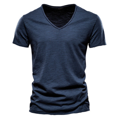 Slub Cotton V-Neck Tee