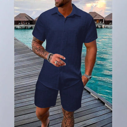 Jacquard Shirt & Shorts Set