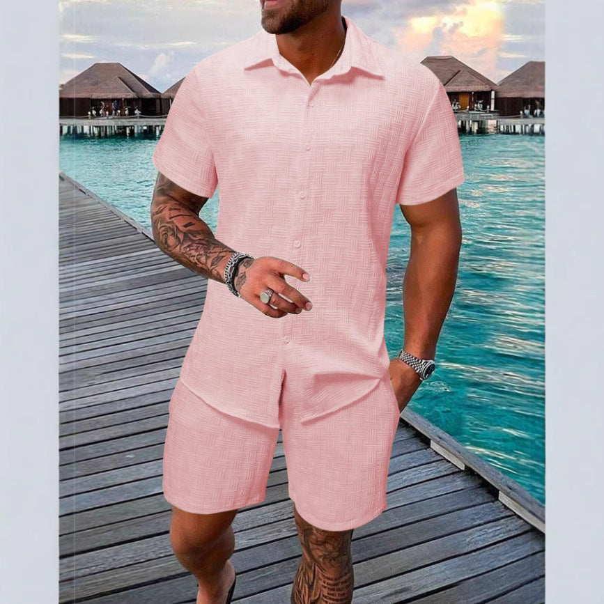 Jacquard Shirt & Shorts Set