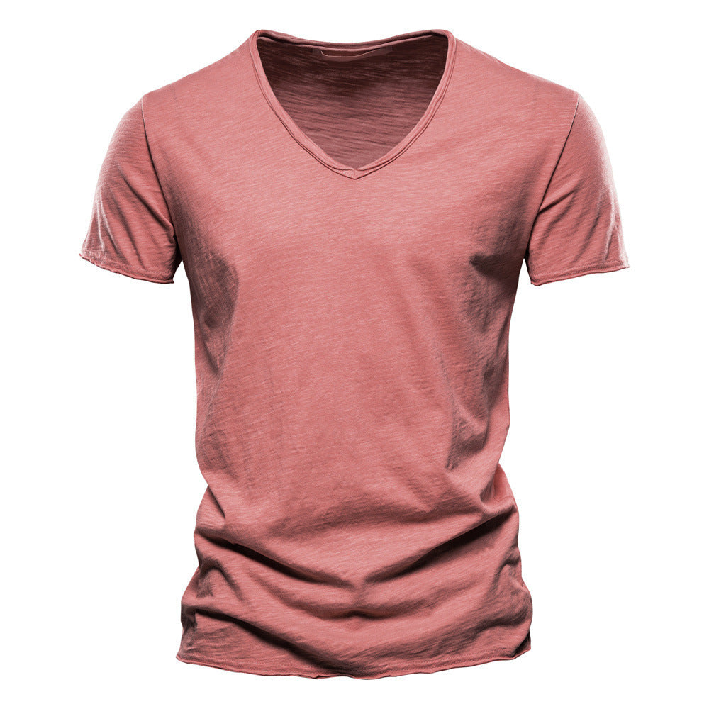 Slub Cotton V-Neck Tee