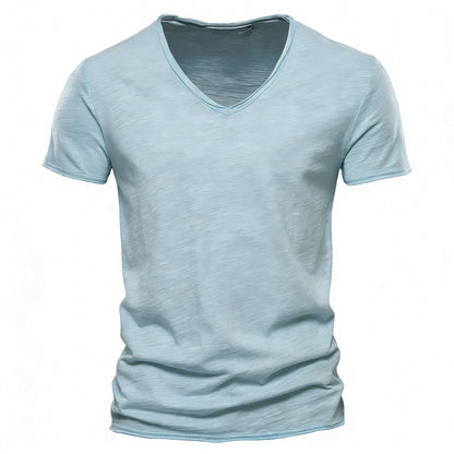 Slub Cotton V-Neck Tee
