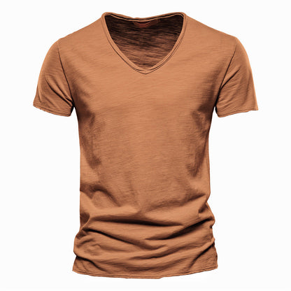 Slub Cotton V-Neck Tee