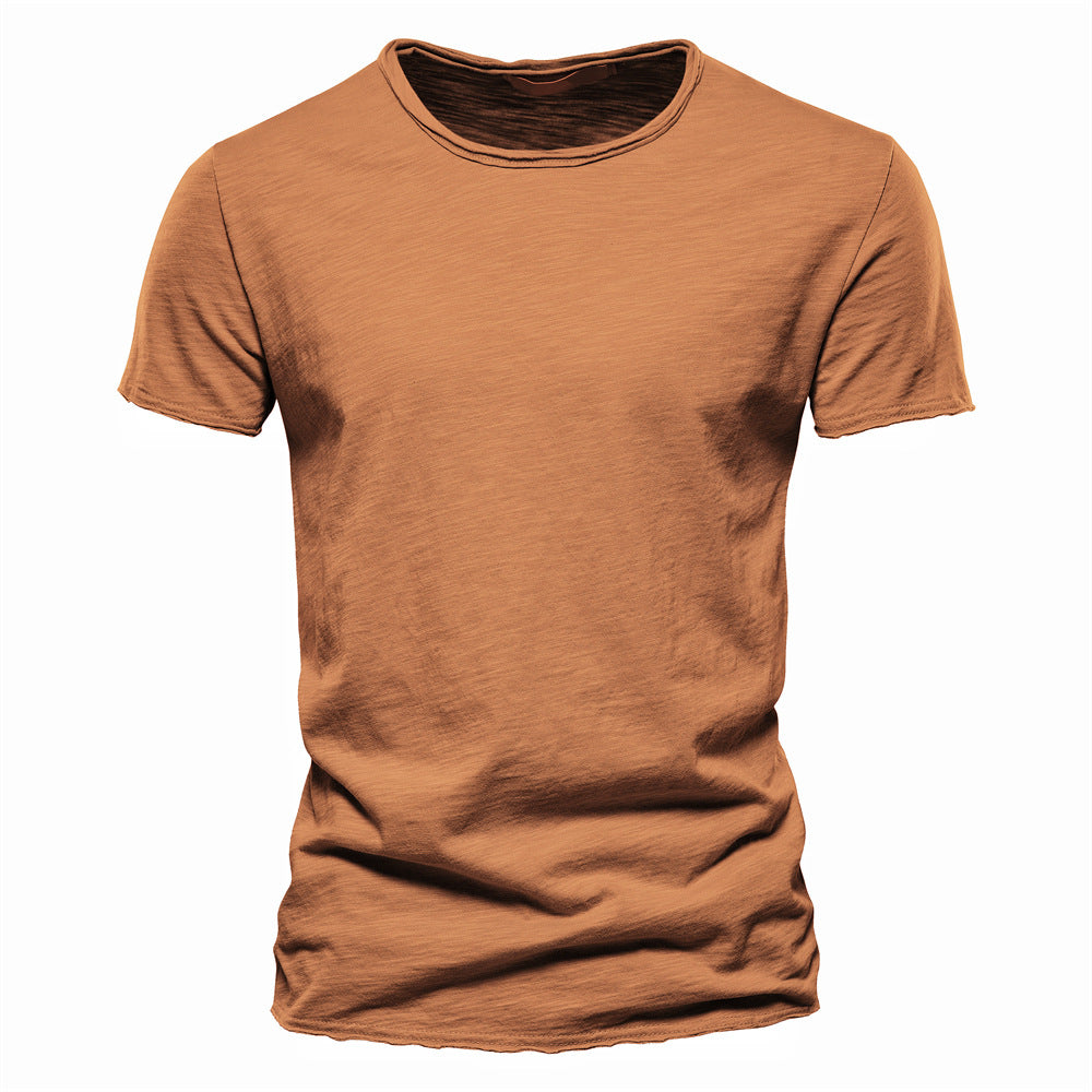 Slub Cotton Crew Neck Tee
