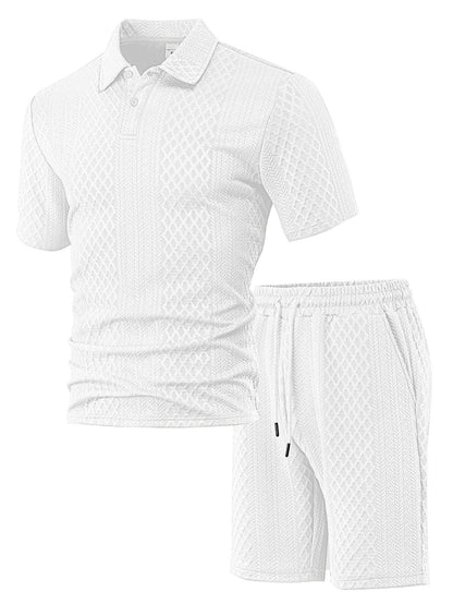 Jacquard Polo & Shorts Set