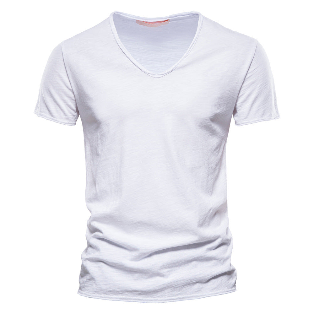 Slub Cotton V-Neck Tee