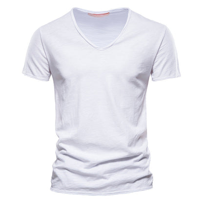 Slub Cotton V-Neck Tee