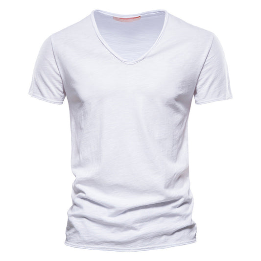 Slub Cotton V-Neck Tee